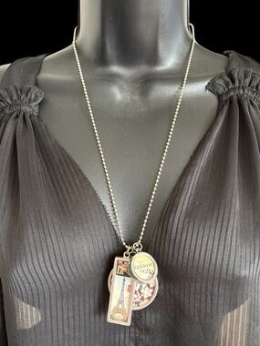 ⛓️ PICK UP STICKS Jewelry - 3 Charms on Ball & Chain Necklace - NWOT